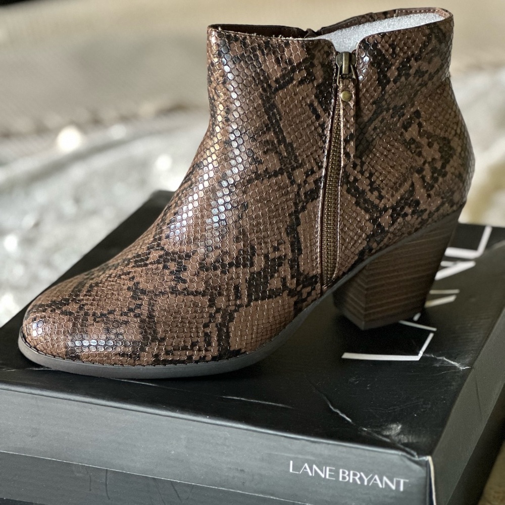 Lane Bryant Snake Texture Ankle Boots - Size 11W